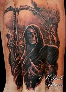 Tattoos : Page 2 Death tattoo, Angel of death tattoo, Gravey