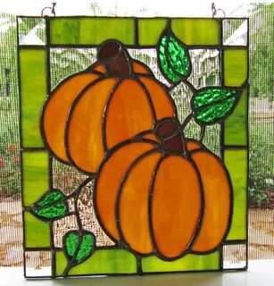 Stained Glass Autumn Pumpkin Suncatcher pracworld Outdoor & 