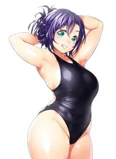 Safebooru - 1girl competition swimsuit green eyes highres lo