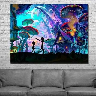 Wall Rick And Morty Poster Art Picture Paint On Canvas Print