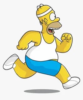 Homer Simpson Png - Homer Simpson Running, Transparent Png ,