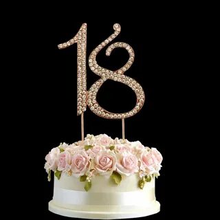 Rose Gold Diamante 30th Birthday Cake Pick Pearl Wedding Ann