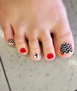 black and white toe nail designs - Wonvo