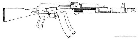 AK-74M blueprints free - Outlines