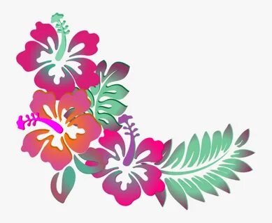 Hibiscus Design - Flower Border Clipart Png, Transparent Png