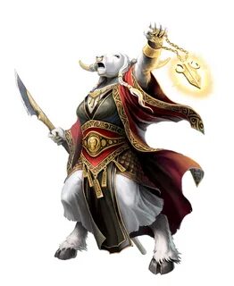 Female Minotaur Cleric of Baphomet - Pathfinder PFRPG DND D&