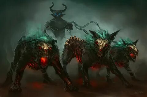 Hellhounds by zoppy.deviantart.com Demon dog, Fantasy beasts