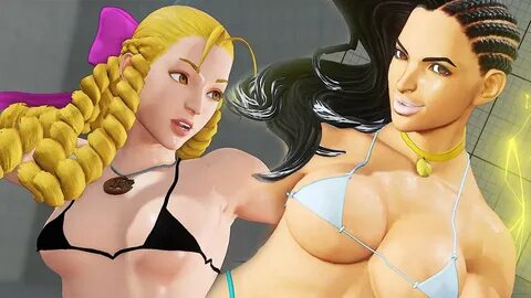 Street Fighter 5 - Swimsuit Battle (Karin vs Laura) @ 1080p 