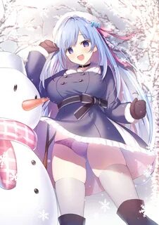 Safebooru - 1girl :d bangs blue hair blush boots breasts cho