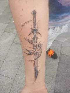 Witcher tattoo, ciris sword and swallow, holyshow in navan, 