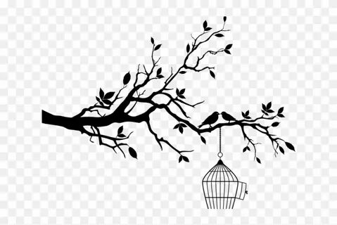 Drawn Lovebird Branch Png - Free Tree Branch With Birds Svg,