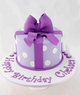 8 Purple And White Cakes With Bows Photo - Big Bow Birthday 