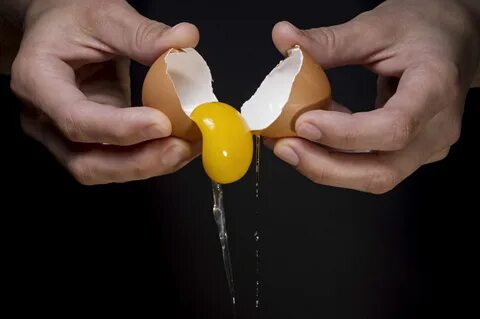 Egg squirted while cracking it