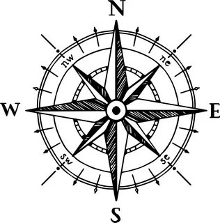 Collection of Compass Rose PNG Black And White. PlusPNG