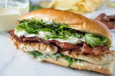 Grilled Chicken Sandwiches with Peppered Bacon & Lemon Aioli