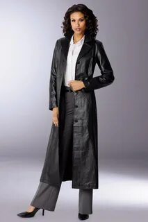 leather coat photo - lyst gal vintage midnight leather trenc