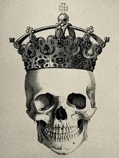 Drawn crown skull - Pencil and in color drawn crown skull Go