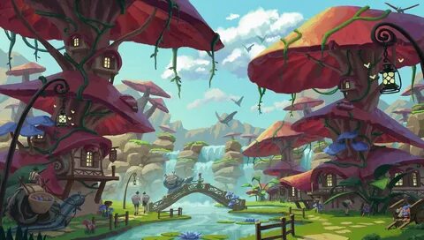 Fantasy Mushroom Village by Morgan Ketelaar Fantasy concept 