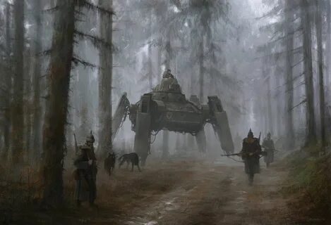 ArtStation - 1920 - german wolfs, Jakub Rozalski Concept art