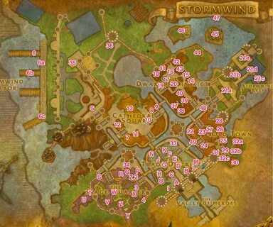 Map of Stormwind Vendors, Trainers and NPCs