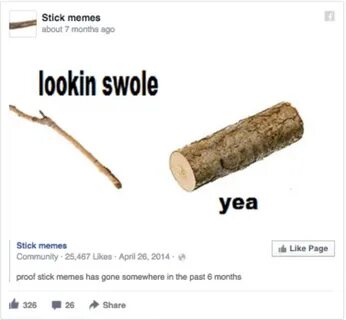 Stick Memes post Weird Facebook / Post-Ironic Facebook Know 