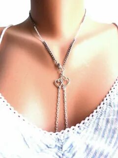 Hearts Together Non Piercing Nipple Chain Necklace - Serenit