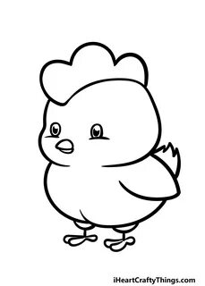 Cute Chicken Drawing - How To Draw A Cute Chicken Step By St