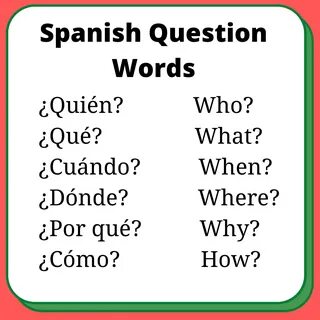 Question Words In Spanish