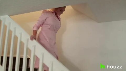 Boobs bouncing walking down stairs