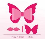 Butterfly Bow Butterfly Bow SVG PNG and SVG Dxf Formats Etsy