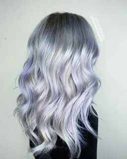 Platinum white blonde balayage, lavendar lilac purple hair P