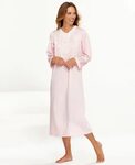 Robe Large Miss Elaine Pink Long Sleeve Zipper Front duster 