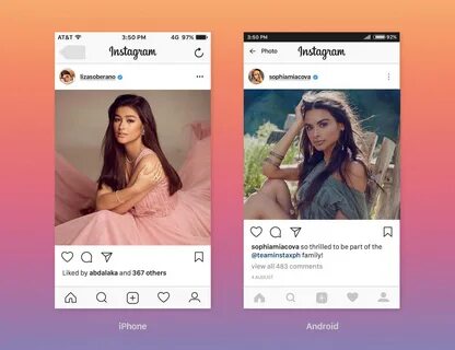 Free Instagram Ui Feed Screen Mockup PSD Template 2017 on Be