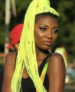 Lime green box braids Braids hairstyles pictures, Dramatic h