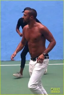 Jesse Williams Goes Shirtless, Bares Ripped Abs While Playin