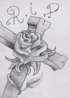 Cross With A Rose Drawing at PaintingValley.com Explore coll