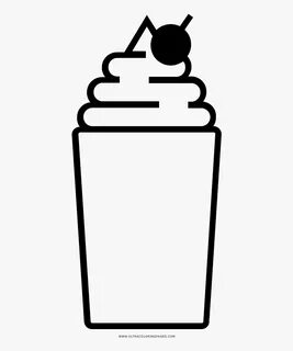 Milkshake Coloring Page - Whipped Cream Icon, HD Png Downloa