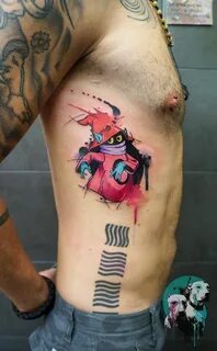 Dynoz tattoos Orko from the He-Man series, packing this litt