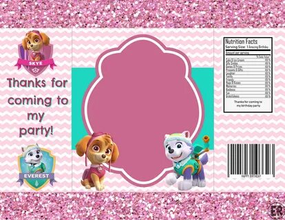 SKYE & EVEREST PAW PATROL CHIP BAG PRINTABLE Free Template I