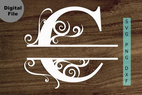 Split Monogram C Frame Svg Single Letter C Svg/png/dxf File 