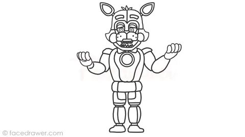 Learn How to Draw Easy Funtime Foxy from FNaF Sister Locatio