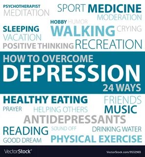 Ways how to overcome depression Royalty Free Vector Image