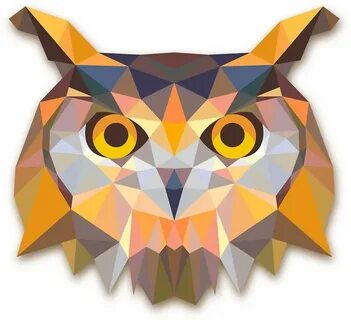 Geometric Owl ' Sticker by brusencov386 Geometric owl, Owl s