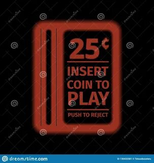 Arcade Machine Insert Coin Slot. Stock Vector - Illustration