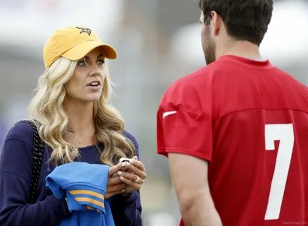 Samantha Ponder Wearing Yellow Cap Super WAGS - Hottest Wive