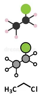 Chloroethane Ethyl Chloride Local Anesthetic Molecule. Skele