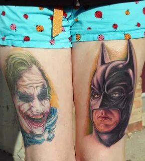 joker and batman tattoo