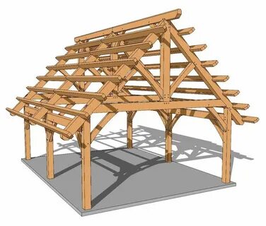 18x24 Foot Timber Frame Pavilion Plan - Timber Frame HQ Timb