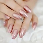 Розовое золото 24 полное покрытие накладные ногти великолепн