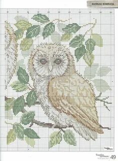 � � � � #35 - Owls - Ninicol Cross stitch owl, Cross stitch 